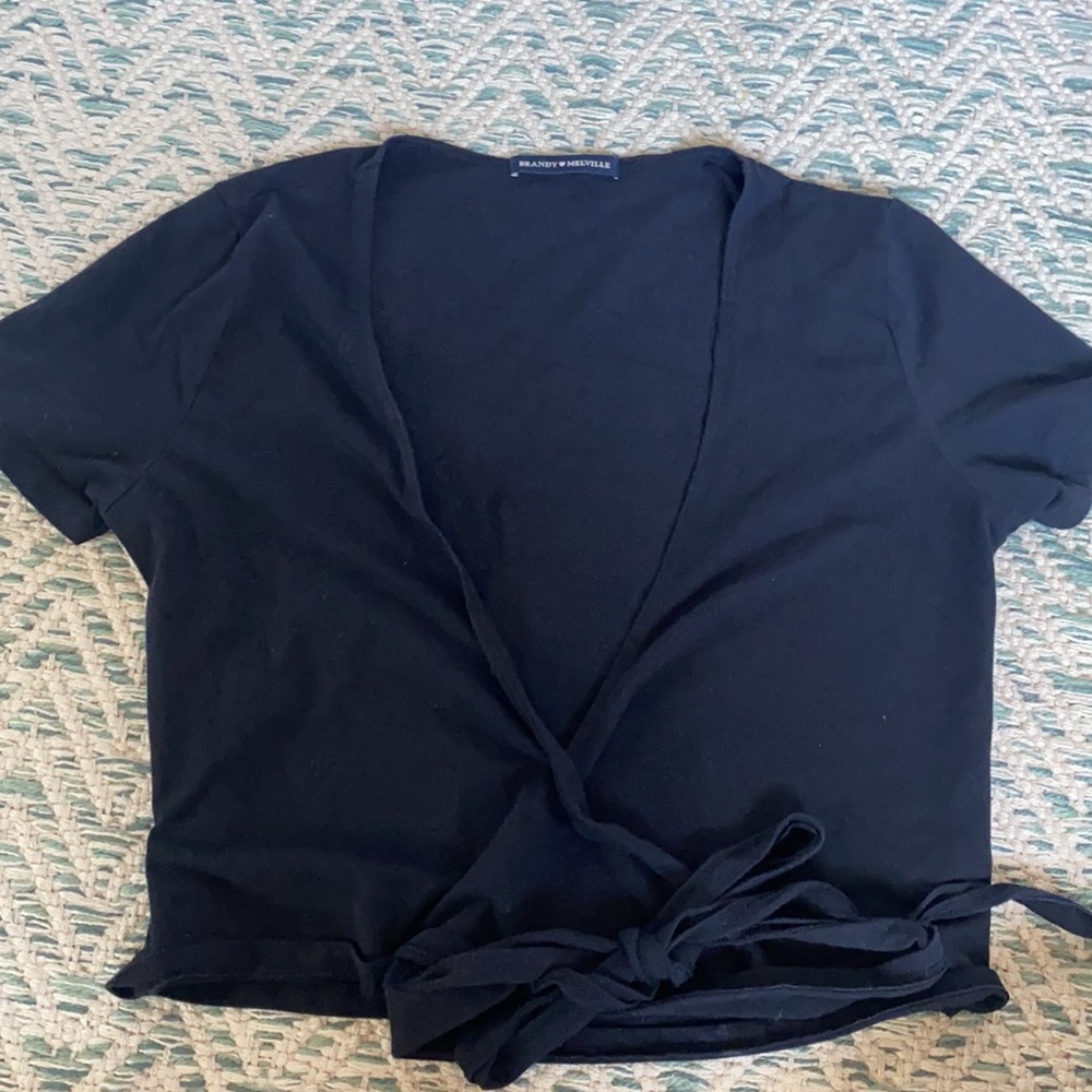 Brandy Melville Wrap Black Crop Top